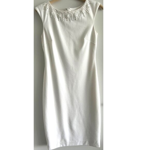 Tahari Below The Knee White Color Dress Sz 2 - Picture 1 of 9